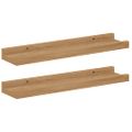 vidaXL Stenná polica Nástenná montáž 2 ks Hnedá 40 x 9 x 3 cm