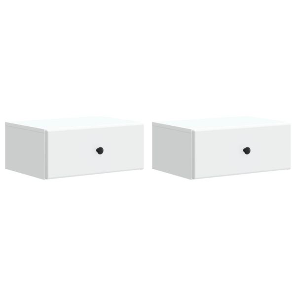 vidaXL Nástenná nočná skrinka Nástenný 2 pcs Biela 49 x 34,5 x 20 cm