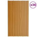 vidaXL Strešný panel 36 ks Prírodná 80 x 45 cm Pozinkovaná oceľ