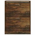 vidaXL Botník dymový dub 63x24x81 cm spracované drevo