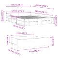 vidaXL Posteľný rám so zásuvkami hnedý dub 120x200 cm kompozitné drevo