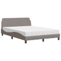 vidaXL Posteľ s matracom Dover sivohnedá 140x190 cm látka