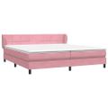 vidaXL Box Spring Posteľ s matracmi Ružová 200x210 cm Zamat