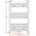 Sivý rebríkový radiátor na centrálne vykurovanie, rovný 500x764 mm