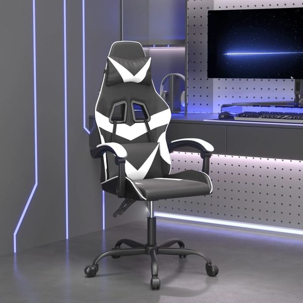 vidaXL Herná stolička čierna a biela umelá koža