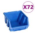 vidaXL 128-dielna súprava úložných košov s nástennými panelmi modro-čierna