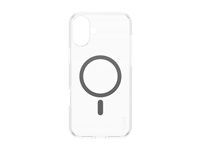 Zadný kryt pre mobilný telefón – kompatibilný s MagSafe – termoplastický polyuretán (TPU), polykarbonát (PC), oleofóbny povrch – čierna, priehľadná – pre Apple iPhone 16 Plus