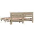 vidaXL Posteľný rám dub sonoma 200x200 cm kompozitné drevo a kov