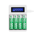 DELTACO C704A4, Nabíjačka batérií, USB + 4x AA