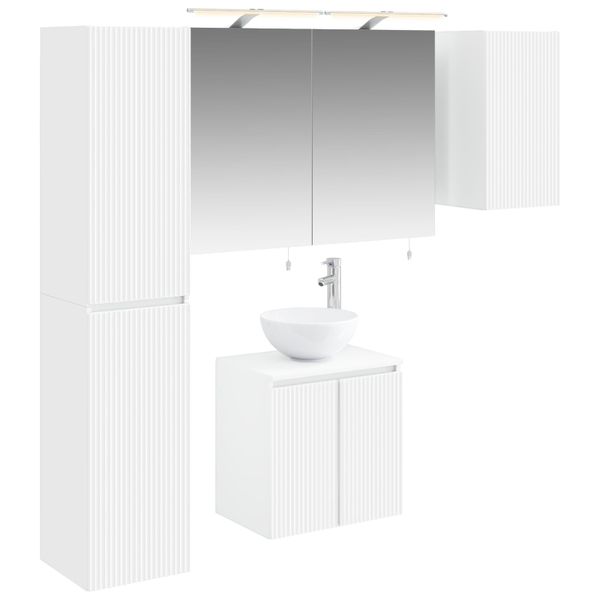 vidaXL Set kabinetov do kúpeľne 5 pcs Biela 50 x 14,5 x 70 cm