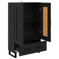 vidaXL Highboard Čierny dub 69,5 x 31 x 115 cm Kompozitné drevo