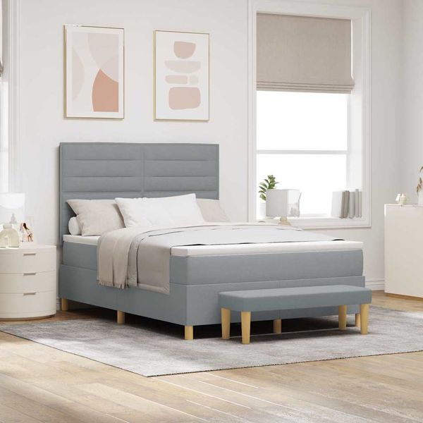 vidaXL Posteľ s pružinovým rámom Svetlosivá 200 x 140 cm látka