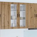 vidaXL Nástenný sklenený kabinet PORTO Remeselný dub 80 x 31 x 100 cm