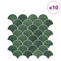 vidaXL Dlaždica v tvare rybacej šupiny 10 ks Tmavozelená 30 x 30 cm