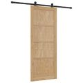 vidaXL Posuvné dvere Prírodná a čierna 86 x 211 cm Borovicový masív