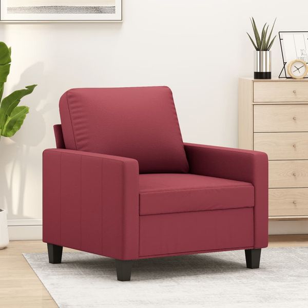 vidaXL Kreslo vínovo-červené 60 cm umelá koža