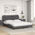 vidaXL Posteľ s matracom Hvar sivá 160x200 cm umelá koža