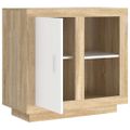 vidaXL Komoda biela a dub sonoma 80x40x75 cm