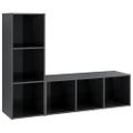 vidaXL TV skrinky 2 ks, lesklé sivé 107x35x37 cm, kompozitné drevo