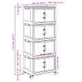 vidaXL stohovateľný úložný box kolesami 4vrstvový 28L 48x29,5x112,5 cm