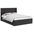 vidaXL Posteľový rám s úložným priestorom a čelom Čierna 140 x 190 cm