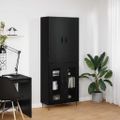 vidaXL Highboard 2 ks Čierny dub 69,5 x 34 x 180 cm Kompozitné drevo