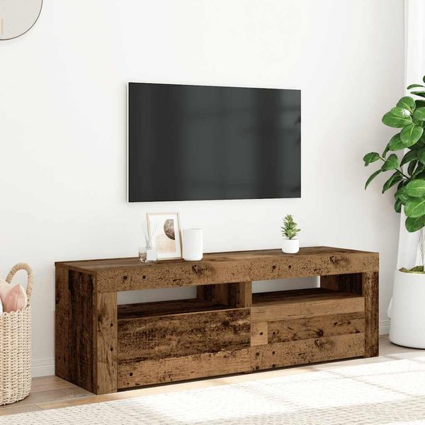 vidaXL TV skrinka s LED staré drevo 120x35x40 cm kompozitné drevo