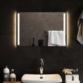 vidaXL Zrkadlo do kúpeľne s LED Priehľadná 60 x 40 cm tvrdené sklo