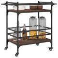 vidaXL Kuchynský vozík hnedý dub 82x40x78,5 cm kompozitné drevo