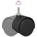 vidaXL Kolieska 2 ks Čierna 40,1 x 37,8 mm PP a železo