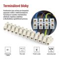 Skrutková svorkovnica 12× 2,5–4 mm2, 450 V, biela, EMOS A4101