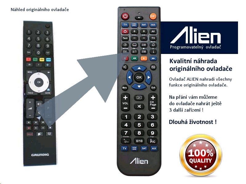 Dálkový ovladač ALIEN Grundig TP7