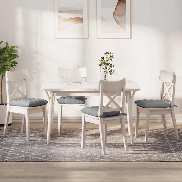 vidaXL Vankúše na sedenie 4 pcs Svetlosivá 40 x 40 x 6 cm látka