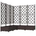 vidaXL Záhradný kvetináč 5 ks Hnedá 120 x 120 x 125,5 cm PP
