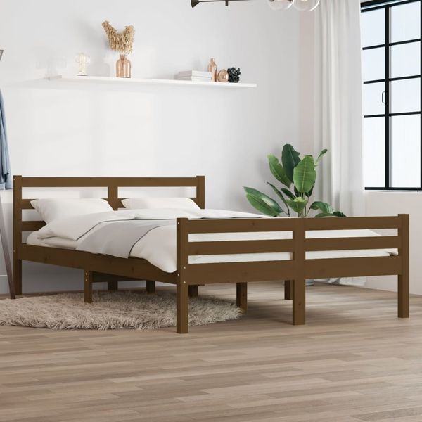 vidaXL Posteľný rám medovo-hnedý masívne drevo 120x200 cm