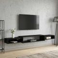 vidaXL Nástenný TV kabinet Nástenná montáž Čierny dub 220 x 28 x 21 cm