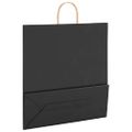 vidaXL Papierové tašky 250 ks s rúčkami, čierna, 45x17x48 cm