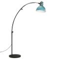 vidaXL Podlahová lampa 25 W šmuhovaná modrá 150 cm E27