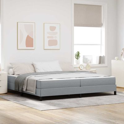 vidaXL Posteľ s pružinovým rámom Svetlosivá 200 x 200 cm látka