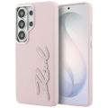 Puzdro Karl Lagerfeld Grained Signature Metal Resin Logo pre Samsung Galaxy S26 Ultra ružová