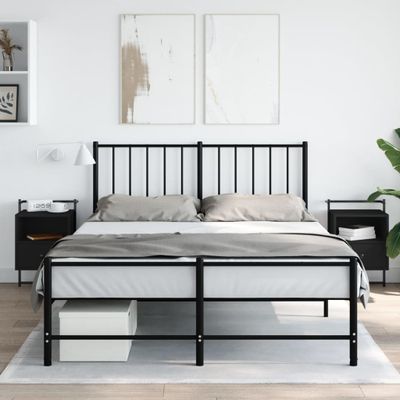vidaXL Nočné skrinky nástenné 2 ks čierne 40x30x61 cm kompozitné drevo