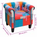 vidaXL Látkové kreslo s patchwork dizajnom
