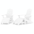 vidaXL Záhradné stoličky s podnožkami Adirondack 2 ks HDPE biele