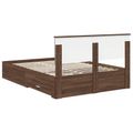 vidaXL Rám postele Hnedý dub a striebro 135 x 190 cm Kompozitné drevo