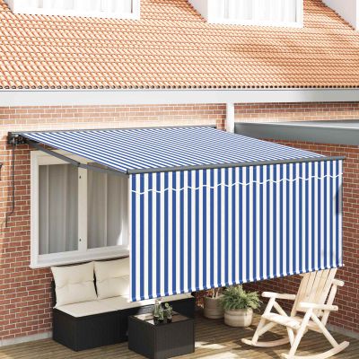 vidaXL Zatemniteľná markíza Modrá a biela 350 x 250 cm