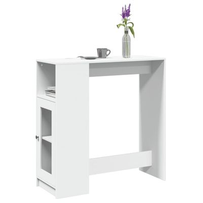 vidaXL Barový stôl s policami biely 101x40x103,5 cm kompozitné drevo