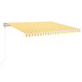 vidaXL Automaticky zaťahovacia markíza 400x350 cm žltá a biela