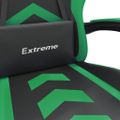 vidaXL Otočná herná stolička čierna a zelená umelá koža
