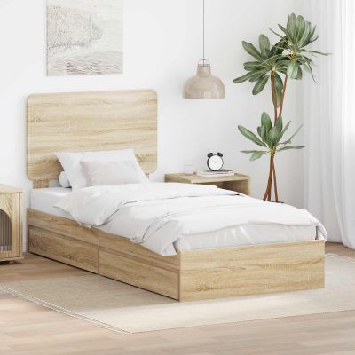 vidaXL Úložná posteľ Sonoma dub 75 x 190 cm Kompozitné drevo
