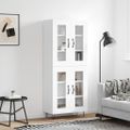 vidaXL Vysoká skrinka biela 69,5x34x180 cm spracované drevo
